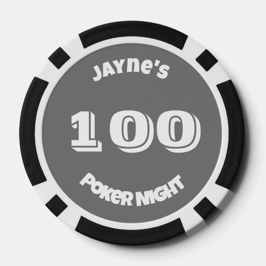 Douanenaam Grijs Monochroom Poker Chips (Achterkant)