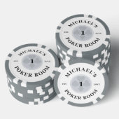 Douanenaam Grijs & Wit Las Vegas Denominatie Poker Chips (Opstapeling)