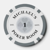 Douanenaam Grijs & Wit Las Vegas Denominatie Poker Chips (Achterkant)