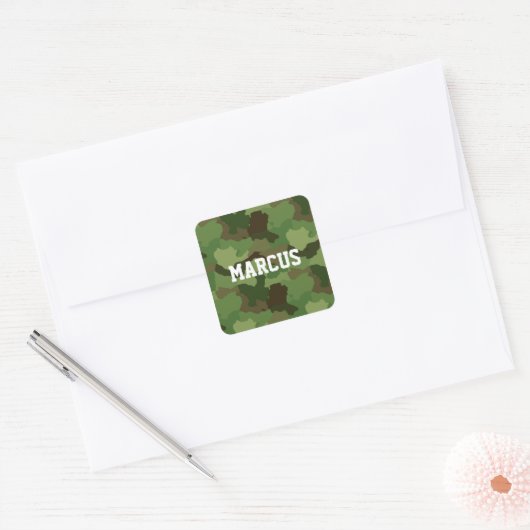 Douanenaam Groene Camouflage/Militaire Stickers (Envelop)