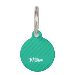 Douanenaam groene diagonaal plastiek geweven huisdierpenning