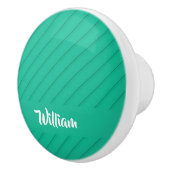 Douanenaam groene diagonaal plastiek geweven keramische knop (Rechts)