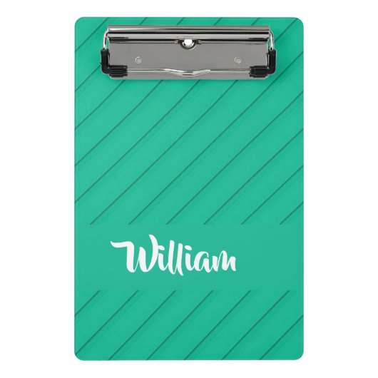 Douanenaam groene diagonaal plastiek geweven mini klembord (Voorkant)
