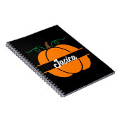 Douanenaam Halloween Pompoen Monogram Gift Notitieboek (Rechterzijde)