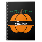 Douanenaam Halloween Pompoen Monogram Gift Notitieboek (Voorkant)
