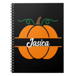 Douanenaam Halloween Pompoen Monogram Gift Notitieboek