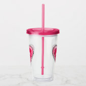 Douanenaam Hart Valentijnsdag Acryl Drinkbeker (Rechts)
