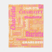 Douanenaam Heet Roze Sinaasappel Herhalend Patroon Fleece Deken (Voorkant)