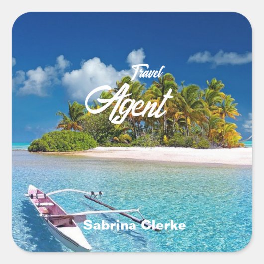 Douanenaam Holiday Vierkante Sticker (Voorkant)