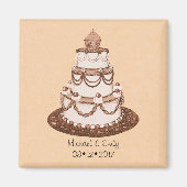 Douanenaam Huwelijkstaart Magneet (Voorkant)