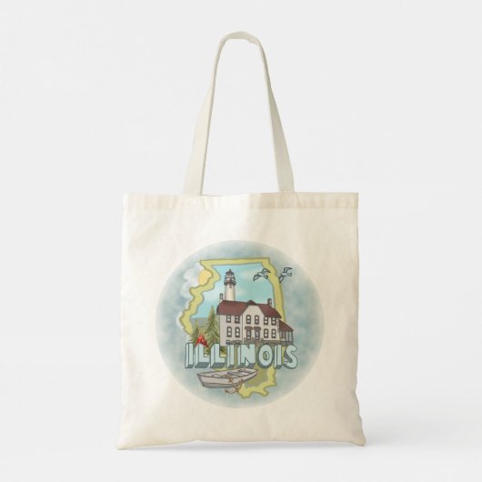 Douanenaam Illinois Lighthouse Tote Bag (Achterkant)