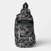 Douanenaam Industrieel Patroon Sling Bag (Voorkant)