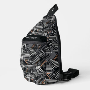 Douanenaam Industrieel Patroon Sling Bag