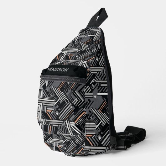 Douanenaam Industrieel Patroon Sling Bag (Rechterhoek)