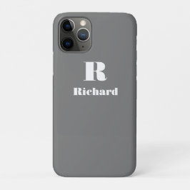 Douanenaam Initiaal Stevige Kleur Grijs iPhone 16 Hoesje