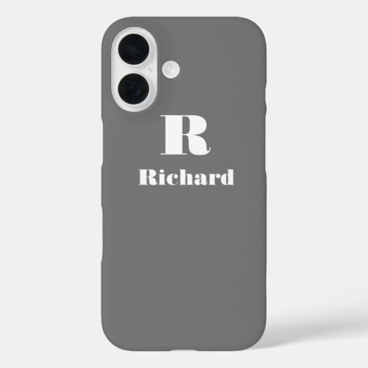 Douanenaam Initiaal Stevige Kleur Grijs Case-Mate iPhone Case (Achterkant)