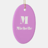 Douanenaam Initiaal Stevige Kleur Keramisch Ornament (Rechts)