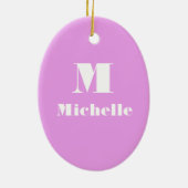 Douanenaam Initiaal Stevige Kleur Keramisch Ornament (Achterkant)