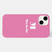 Douanenaam Initiaal Stevige Kleur Roze Case-Mate iPhone Case (Achterkant (horizontaal))