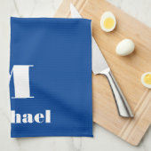 Douanenaam Initiaal Stevige Kleur Theedoek (Quarter Fold)