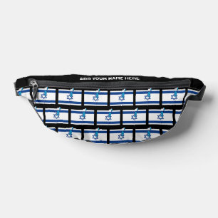 Douanenaam ISRAËLISCHE VLAG VAN ISRAËL Fanny Pack Heuptasje