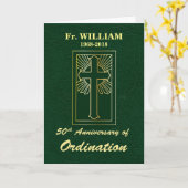 Douanenaam & Jaar 50e Jubileum van Ordinatie Kaart (Gele Bloem)