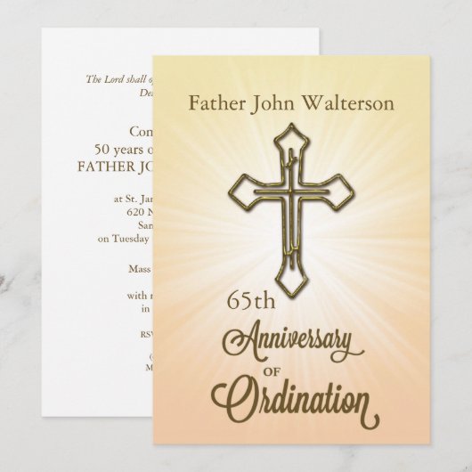 Douanenaam & Jaar, 65e, Jubileum van Ordinatio Kaart (Voorkant / Achterkant)