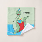 Douanenaam, Jongen, Verjaardag Dinosaurus Bad Handdoek (Wasdoekje)
