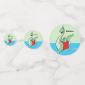 Douanenaam, Jongen, Verjaardag Dinosaurus Confetti (Voorkanten)