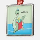 Douanenaam, Jongen, Verjaardag Dinosaurus Metalen Ornament (Links)