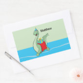 Douanenaam, Jongen, Verjaardag Dinosaurus Rechthoekige Sticker (Envelop)