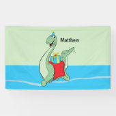 Douanenaam, Jongen, Verjaardag Dinosaurus Spandoek (Horizontaal)