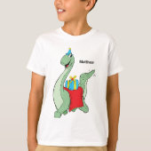 Douanenaam, Jongen, Verjaardag Dinosaurus T-shirt (Voorkant)