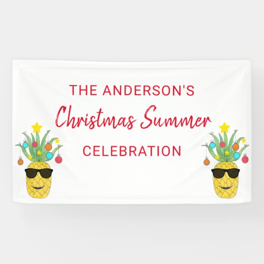 Douanenaam Kerstmis Zomerviering Spandoek (Horizontaal)