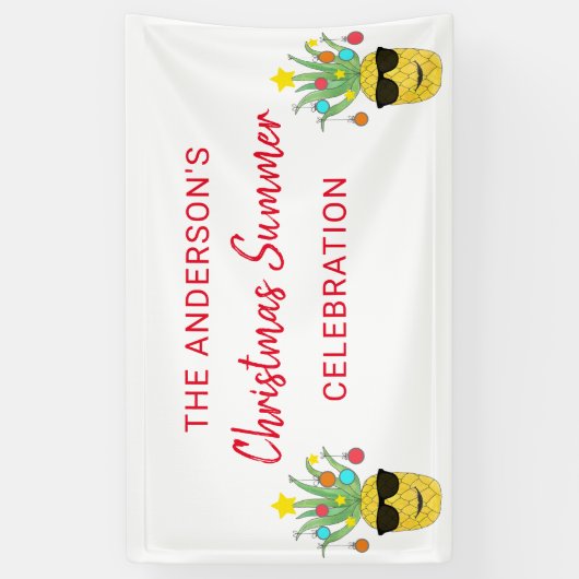 Douanenaam Kerstmis Zomerviering Spandoek (Verticaal)