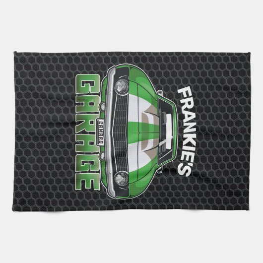 Douanenaam Klassieke Amerikaanse Spier Auto Garage Theedoek (Horizontaal)