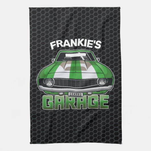 Douanenaam Klassieke Amerikaanse Spier Auto Garage Theedoek (Verticaal)