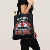 Douanenaam Klassieke Amerikaanse Spier Auto Garage Tote Bag (Dichtbij)