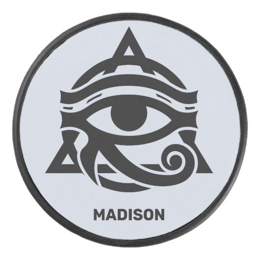 Douanenaam & Kleur Oog van Horus Hockey Puck (Voorkant)