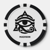 Douanenaam & Kleur Oog van Horus Poker Chips (Voorkant)