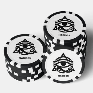 Douanenaam & Kleur Oog van Horus Poker Chips