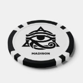 Douanenaam & Kleur Oog van Horus Poker Chips (Enkel)