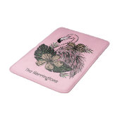 Douanenaam & Kleur Roze Flamingo Badmat (Gekanteld)