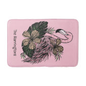 Douanenaam & Kleur Roze Flamingo Badmat (Voorkant)