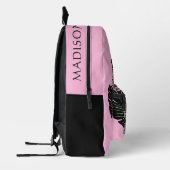 Douanenaam & Kleur Roze Flamingo Bedrukte Rugzak (Links)