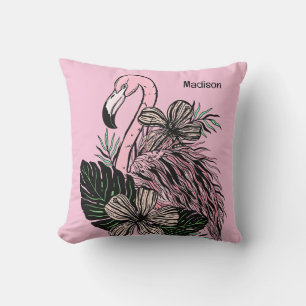 Douanenaam & Kleur Roze Flamingo Kussen