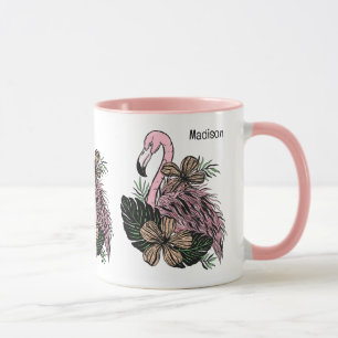 Douanenaam & Kleur Roze Flamingo Mok