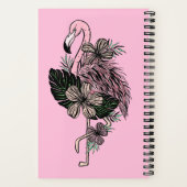 Douanenaam & Kleur Roze Flamingo Notitieboek (Achterkant)