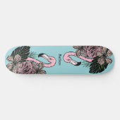 Douanenaam & Kleur Roze Flamingo Persoonlijk Skateboard (Horizontaal)