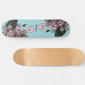 Douanenaam & Kleur Roze Flamingo Persoonlijk Skateboard (Horizontaal)
